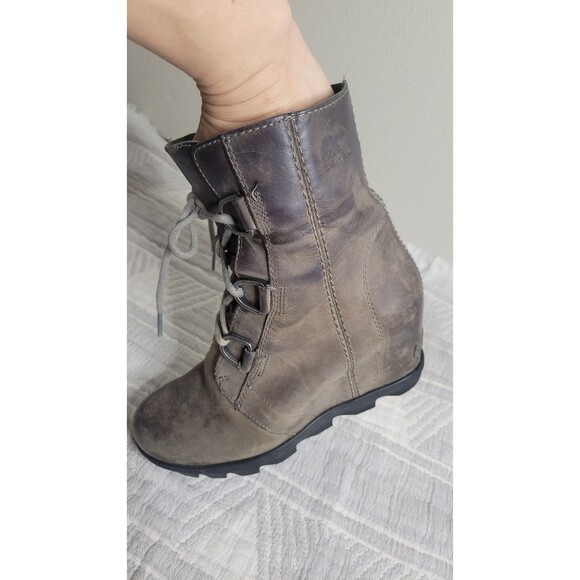 Sorel Joan of‎ Arctic Wedge II Bootie Women’s 7 Quarry Gray Leather Waterproof - Picture 10 of 10